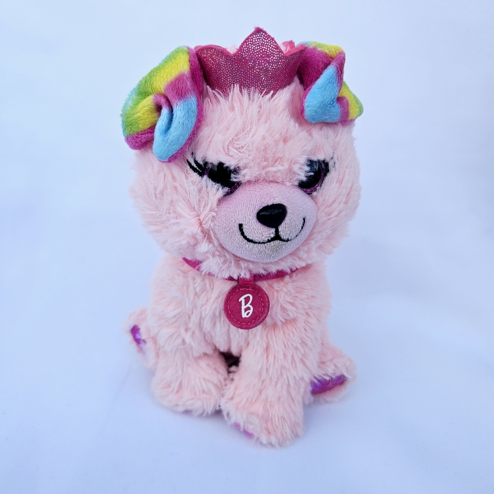 Mattel Just Play Barbie Loves Pet Pink Princess Puppy Dog Plush Toy